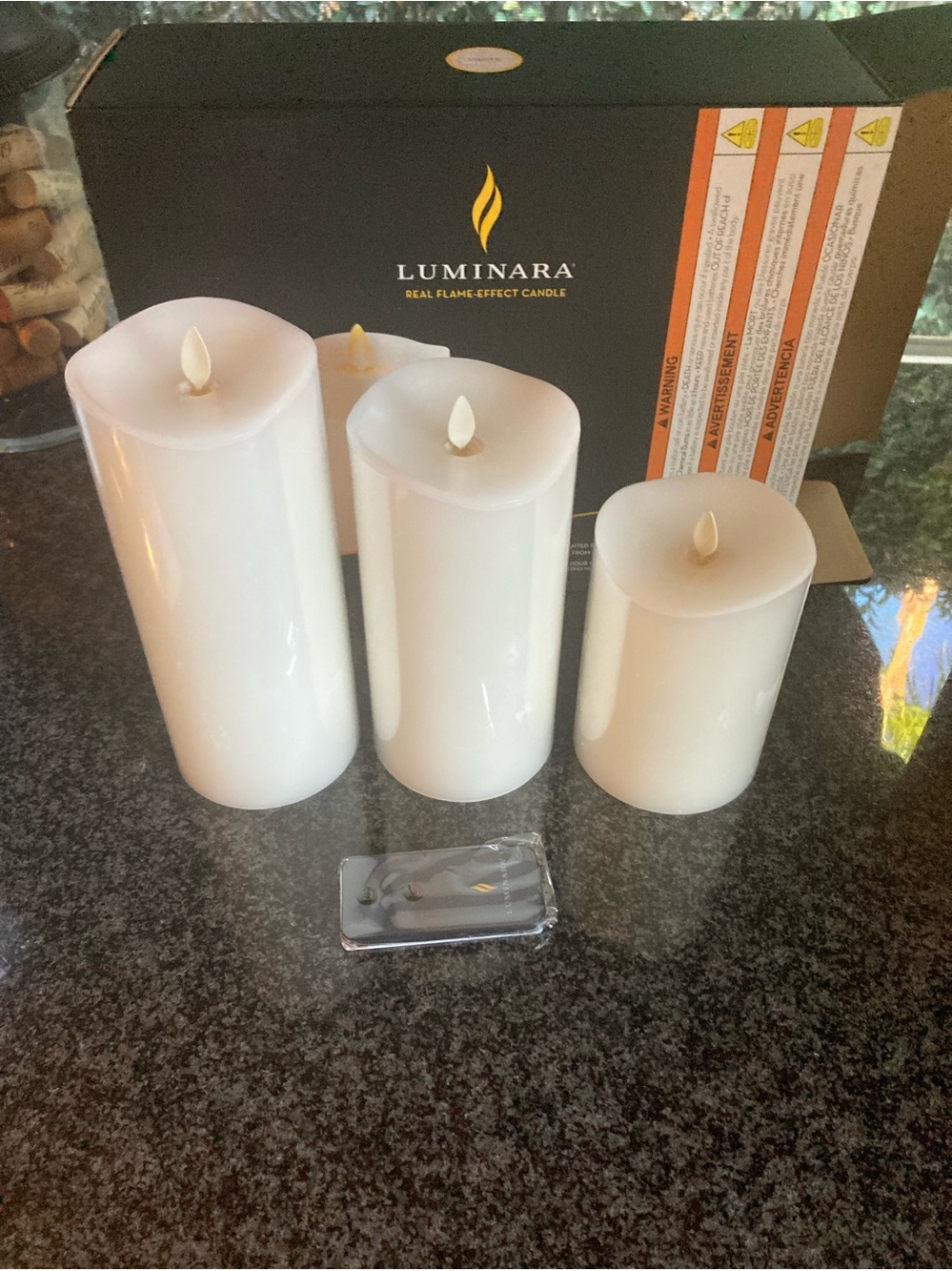 Luminara set of 3 candles. Batteries not included. New in box.